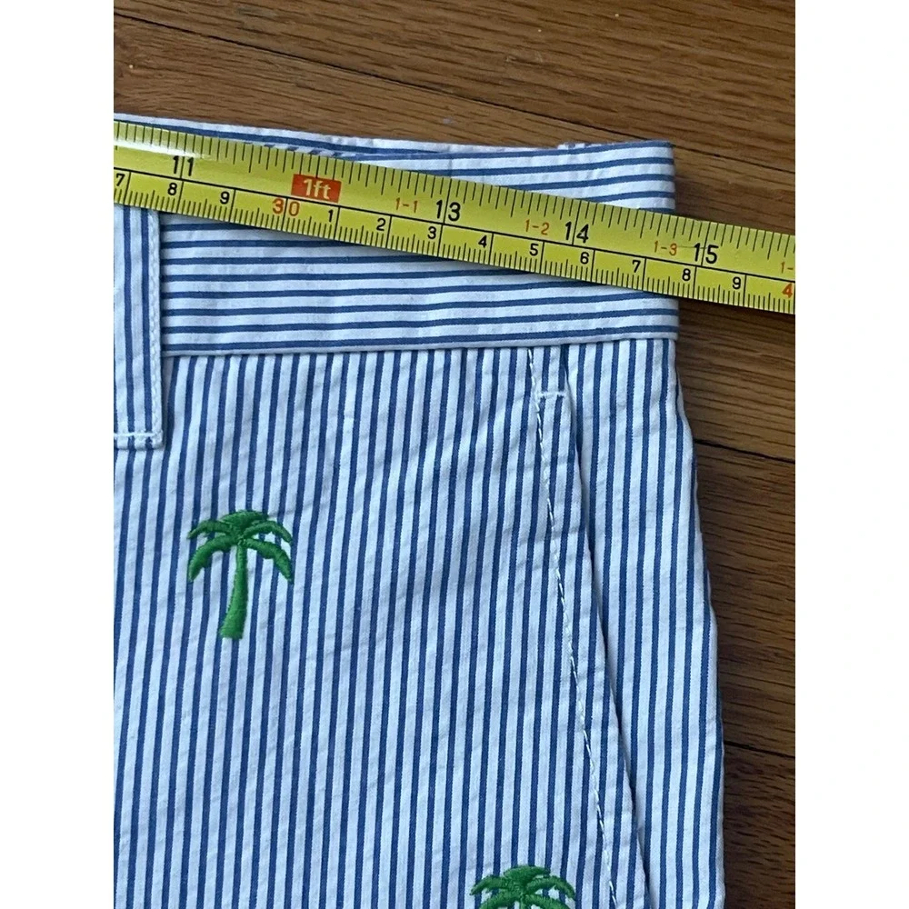 SOUTHERN TIDE Seersucker Shorts Blue White Striped Size 28 NEW Nautical Preppy